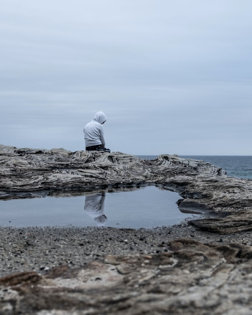 Single person  on a beach