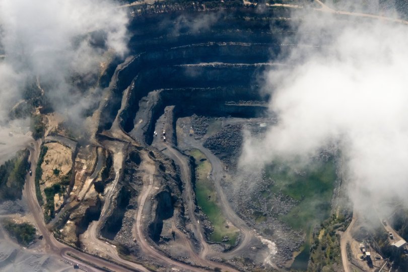 Vue d'une mine aérienne de Cap Town en Afrique du Sud