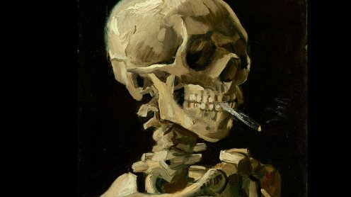 « Crâne de squelette fumant une cigarette » (détail), de Vincent van Gogh (1886) ©Van Gogh Museum, Amsterdam (Vincent van Gogh Foundation)