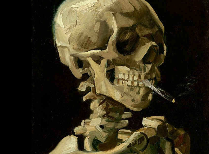 « Crâne de squelette fumant une cigarette » (détail), de Vincent van Gogh (1886) ©Van Gogh Museum, Amsterdam (Vincent van Gogh Foundation)